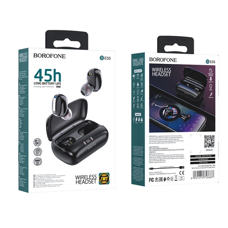 Borofone BE55 Perfect Wireless Bluetooth Earphone(Black) - Bluetooth Earphone by Borofone | Online Shopping UK | buy2fix