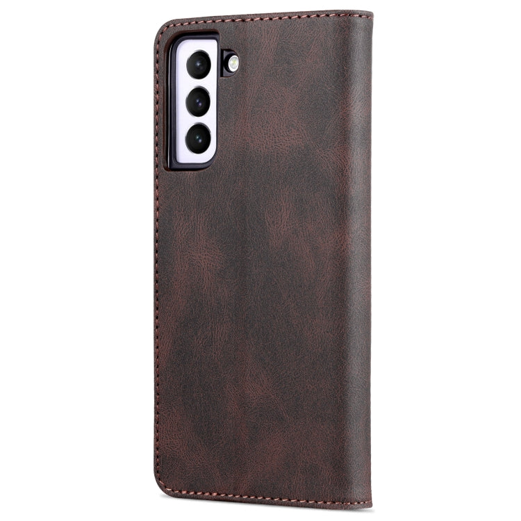 For Samsung Galaxy S22 5G AZNS Dream II Skin Feel Horizontal Flip Leather Case(Coffee) - Galaxy S22 5G Cases by AZNS | Online Shopping UK | buy2fix