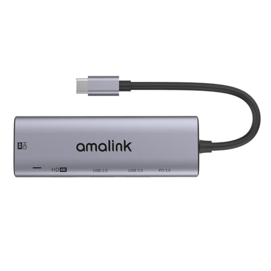 amalink 95126 Type-C / USB-C to Dual HDMI + 2 Ports USB + PD 3.0 Multi-function HUB(Grey) - Computer & Networking by amalink | Online Shopping UK | buy2fix