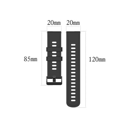 For Amazfit GTR Silicone Smart Watch Watch Band, Size:20mm(Black) - Watch Bands by buy2fix | Online Shopping UK | buy2fix