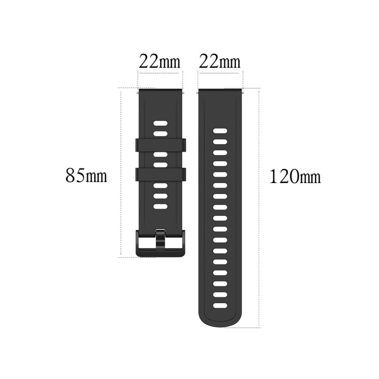 For Amazfit GTR Silicone Smart Watch Watch Band, Size:22mm(Black) - Watch Bands by buy2fix | Online Shopping UK | buy2fix