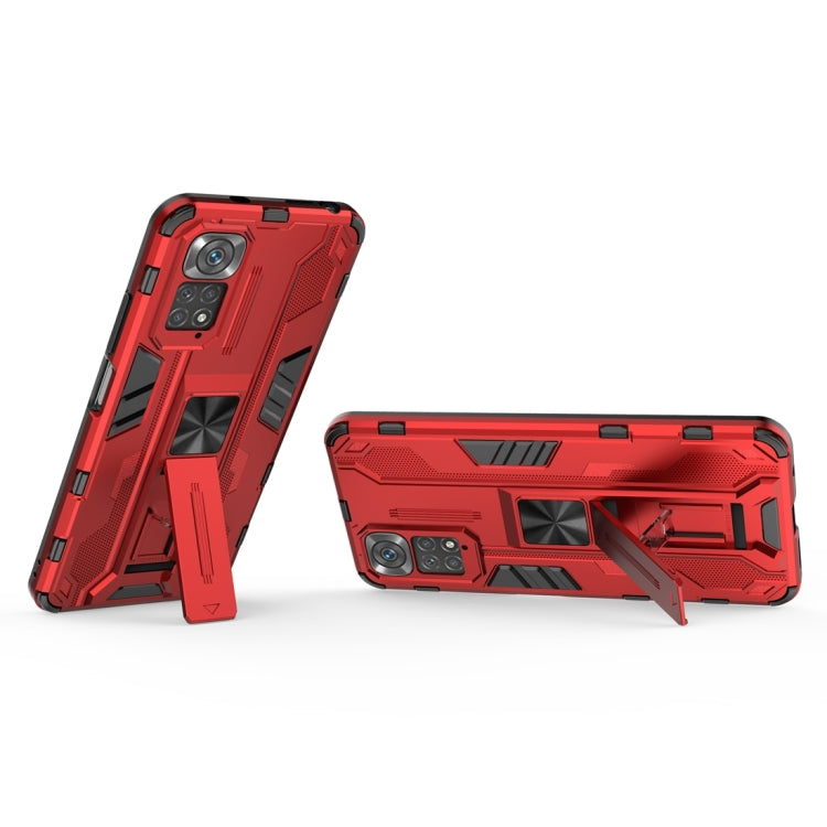 For Xiaomi Redmi Note 11 Global / Note 11S Supersonic PC + TPU Phone Case with Holder(Red) - Xiaomi Accessories by buy2fix | Online Shopping UK | buy2fix