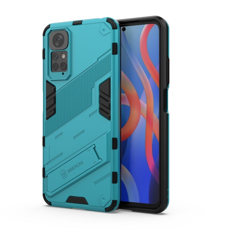 For Xiaomi Redmi Note 11 / Note 11S Global Punk Armor 2 in 1 PC + TPU Shockproof Phone Case with Invisible Holder(Blue) - Xiaomi Cases by buy2fix | Online Shopping UK | buy2fix