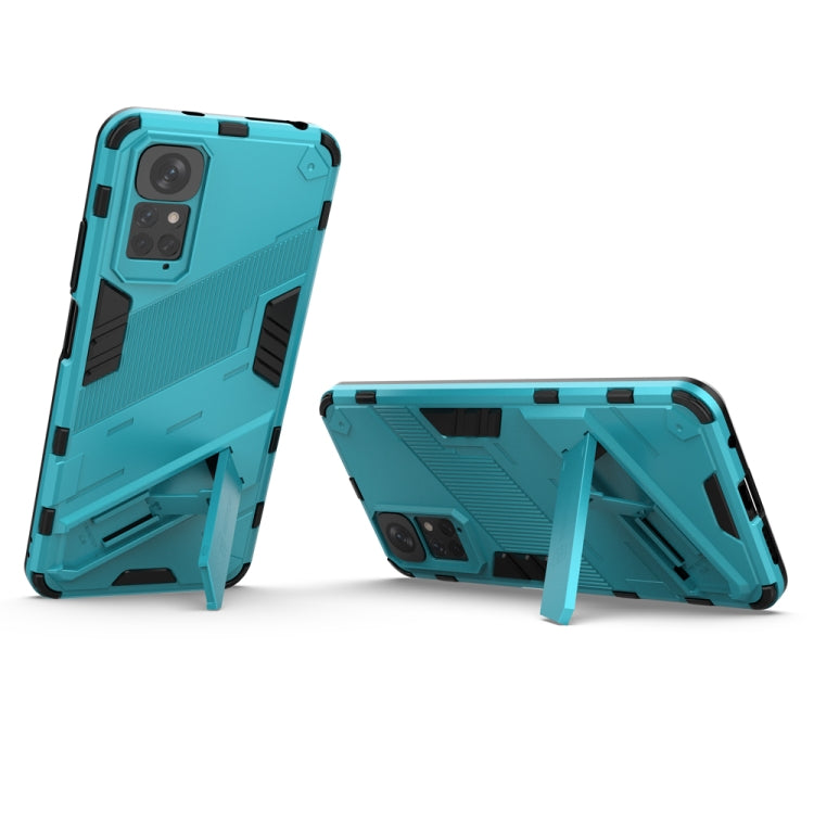 For Xiaomi Redmi Note 11 / Note 11S Global Punk Armor 2 in 1 PC + TPU Shockproof Phone Case with Invisible Holder(Blue) - Xiaomi Cases by buy2fix | Online Shopping UK | buy2fix