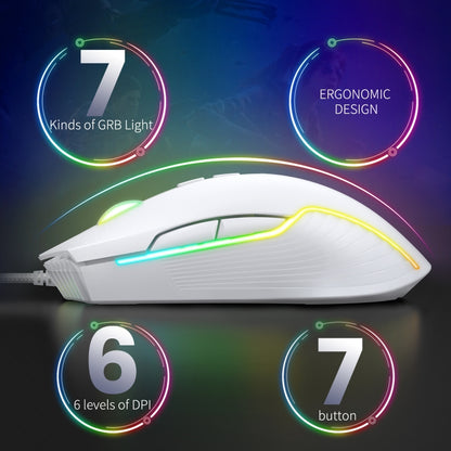 ONIKUMA CW905 RGB Lighting Wired Mouse(White) - Wired Mice by ONIKUMA | Online Shopping UK | buy2fix