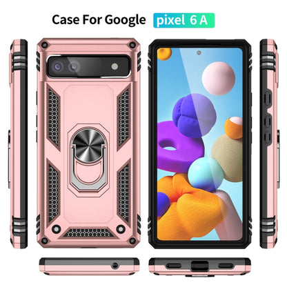 For Google Pixel 6A Shockproof TPU + PC Protective Case with 360 Degree Rotating Holder(Rose Gold) - Google Cases by buy2fix | Online Shopping UK | buy2fix