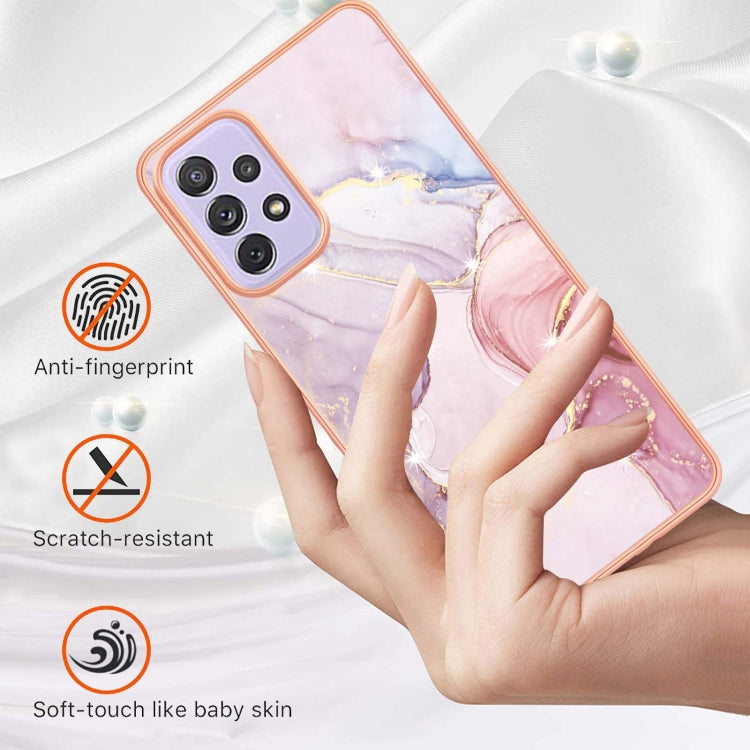 For Samsung Galaxy A23 4G / 5G Electroplating Marble Pattern Dual-side IMD TPU Phone Case(Rose Gold 005) - Samsung Accessories by buy2fix | Online Shopping UK | buy2fix