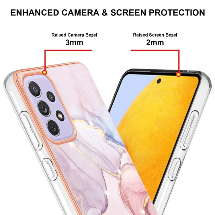 For Samsung Galaxy A23 4G / 5G Electroplating Marble Pattern Dual-side IMD TPU Phone Case(Rose Gold 005) - Samsung Accessories by buy2fix | Online Shopping UK | buy2fix