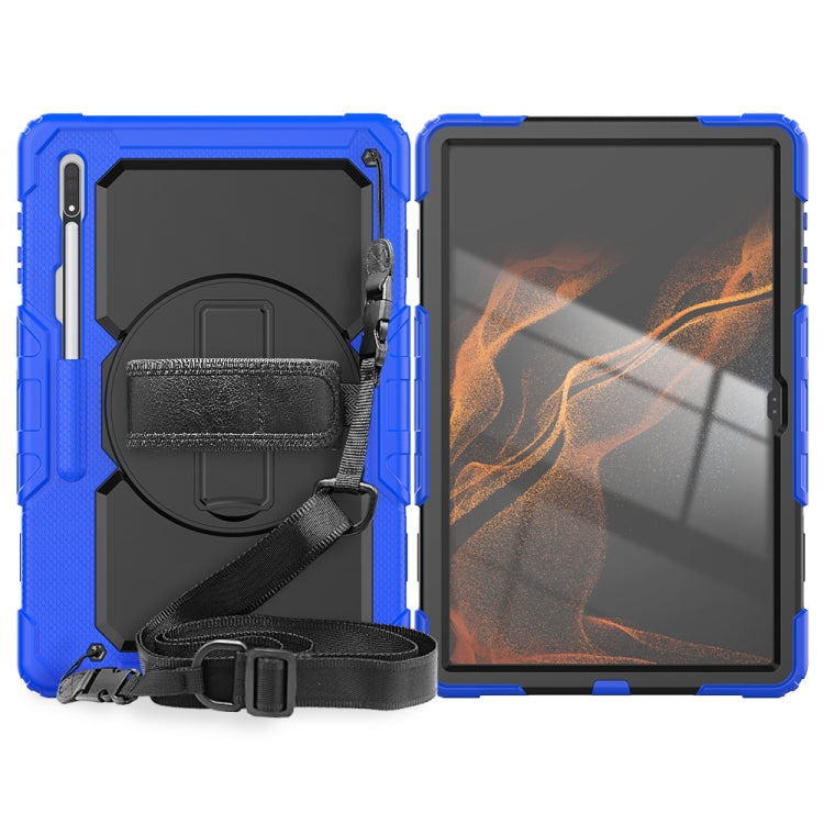 For Samsung Galaxy Tab S8 Ultra 14.6 inch SM-X900 Silicone + PC Tablet Case(Dark Blue+Black) - Galaxy Tab S8 Ultra Cases by buy2fix | Online Shopping UK | buy2fix