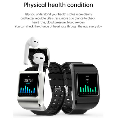 G36pro 1.3 inch IPS Screen Earphone Smart Watch,Support Blood Pressure Measurement / Sleep Monitoring(Black) - Smart Wear by buy2fix | Online Shopping UK | buy2fix