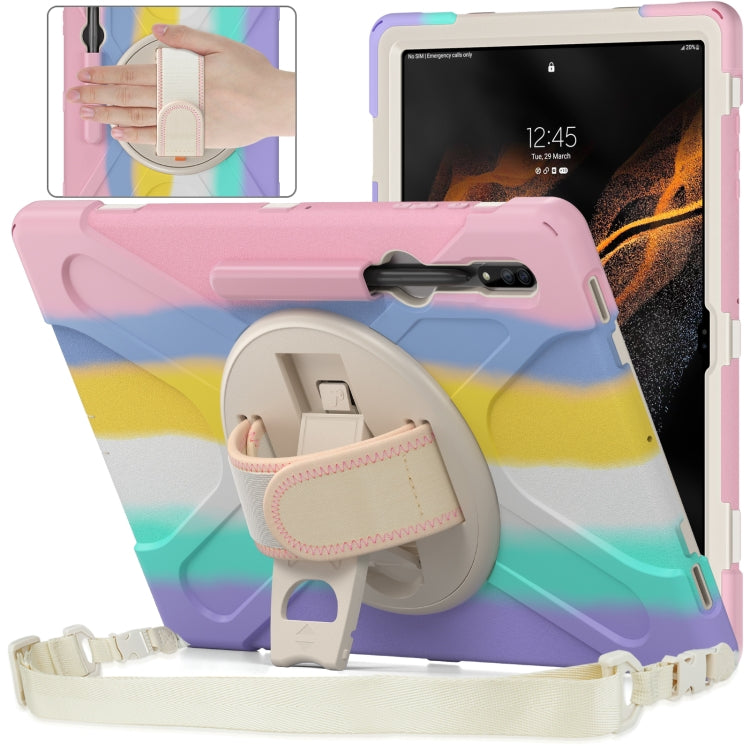 For Samsung Galaxy Tab S8 Ultra Silicone + PC Tablet Case(Colorful Pink) - Galaxy Tab S8 Ultra Cases by buy2fix | Online Shopping UK | buy2fix