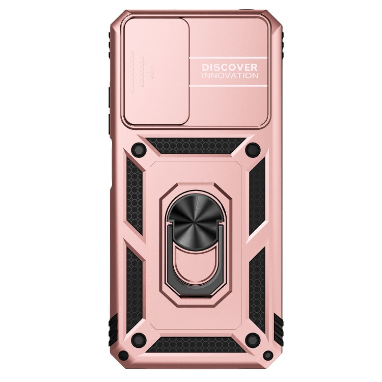 For Xiaomi Redmi Note 11 Global Sliding Camshield Holder Phone Case(Rose Gold) - Redmi Note 11 Case by buy2fix | Online Shopping UK | buy2fix