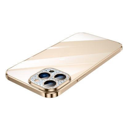 For iPhone 12 SULADA Diamond Lens Protector Plated Frosted Case(Gold) - iPhone 12 / 12 Pro Cases by SULADA | Online Shopping UK | buy2fix