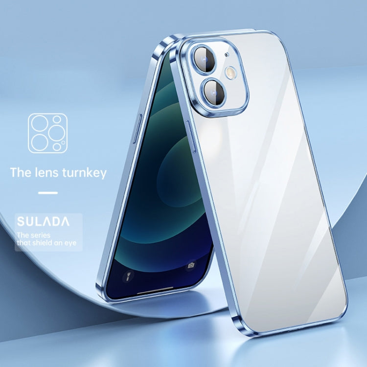 For iPhone 11 SULADA Lens Protector Plated Clear Case (Sierra Blue) - iPhone 11 Cases by SULADA | Online Shopping UK | buy2fix