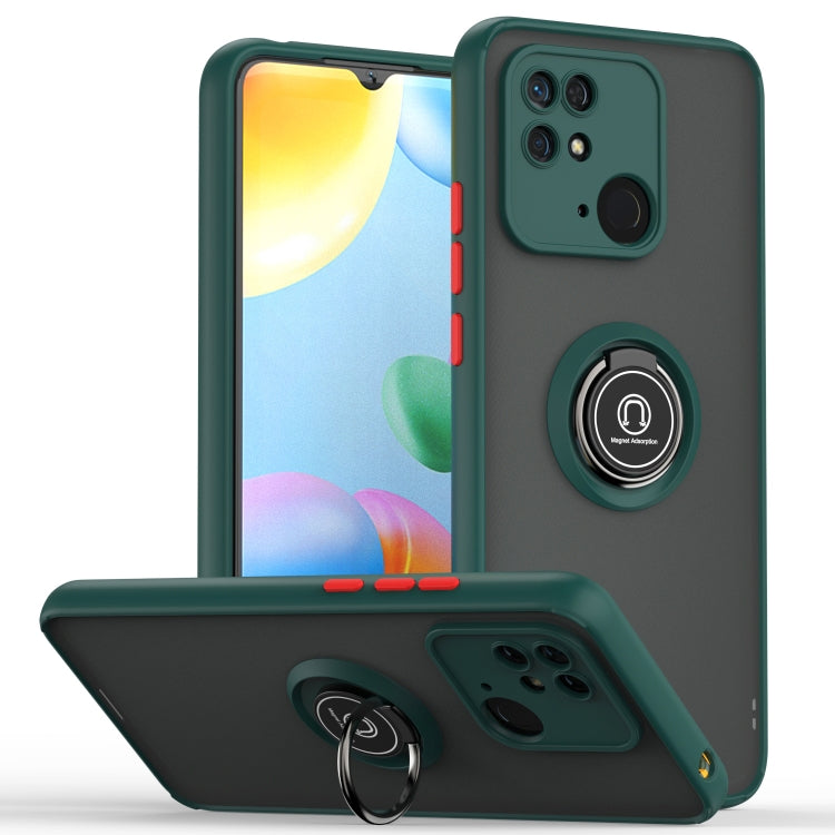 For Xiaomi Redmi 10C Q Shadow 1 Series TPU + PC Ring Holder Phone Case(Dark Green) - Xiaomi Cases by buy2fix | Online Shopping UK | buy2fix