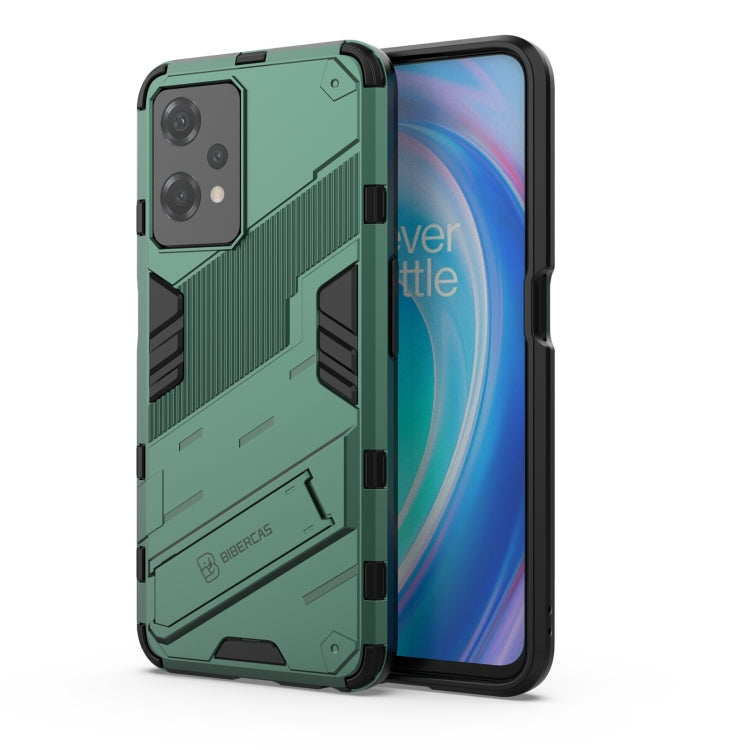 For OnePlus Nord CE 2 Lite 5G/Realme 9 Pro Punk Armor 2 in 1 Shockproof Phone Case with Invisible Holder(Green) - OnePlus Cases by buy2fix | Online Shopping UK | buy2fix