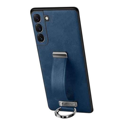 For Samsung Galaxy S22 5G SULADA Cool Series PC + Leather Texture Skin Feel Shockproof Phone Case(Blue) - Galaxy S22 5G Cases by SULADA | Online Shopping UK | buy2fix