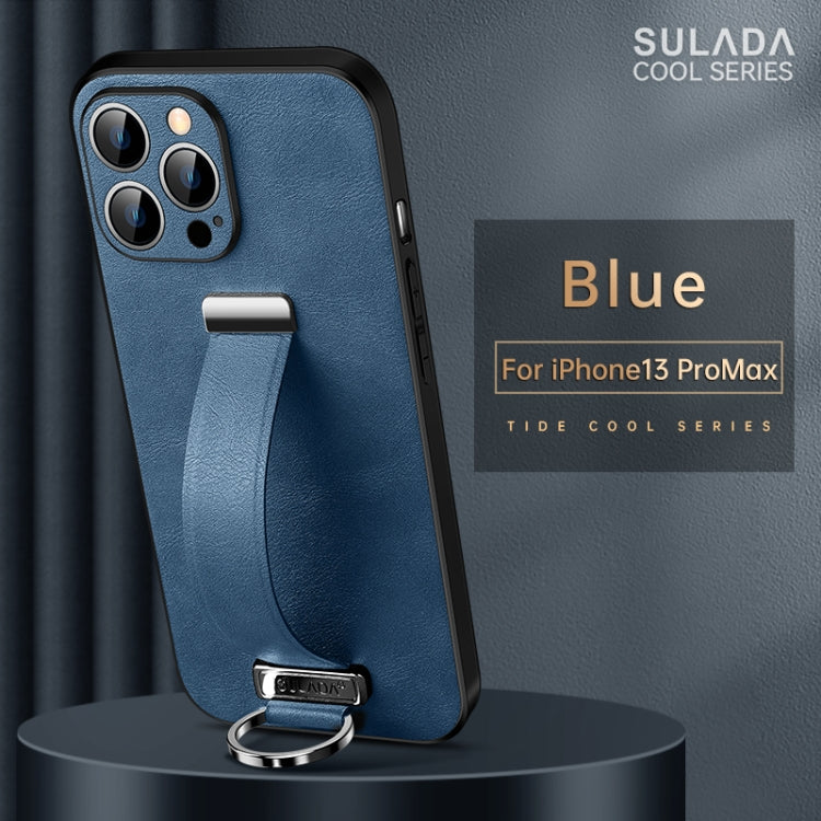 For iPhone 13 Pro Max  SULADA Cool Series PC + Leather Texture Skin Feel Shockproof Phone Case(Blue) - iPhone 13 Pro Max Cases by SULADA | Online Shopping UK | buy2fix