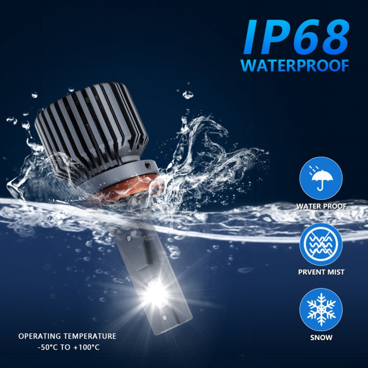 P9 1 Pair H11 6000K / 4000LM / 35W / DC10-32V IP68 Waterproof Car LED Headlight - In Car by buy2fix | Online Shopping UK | buy2fix