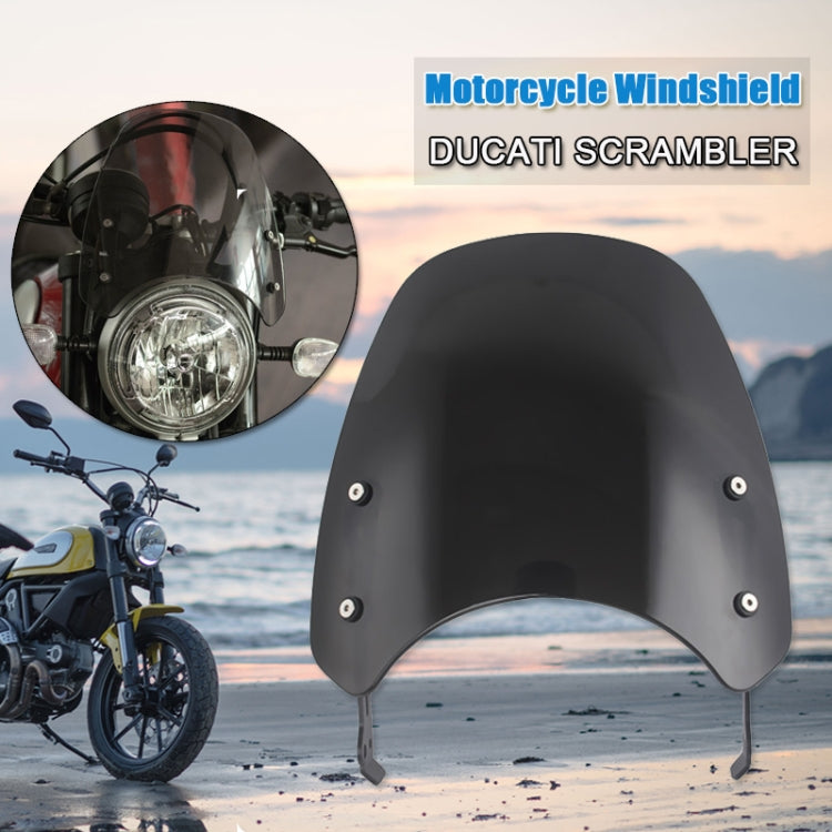 XRL-DF-7654 Motorcycle Headlight Retro Windshield for DUCATI(Transparent Smoked) - In Car by buy2fix | Online Shopping UK | buy2fix