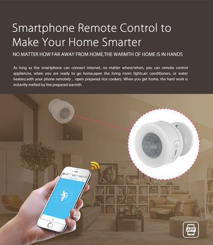 NEO NAS-PD07W WiFi PIR Motion Sensor with Temperature & Humidity Sensor - Security by NEO | Online Shopping UK | buy2fix