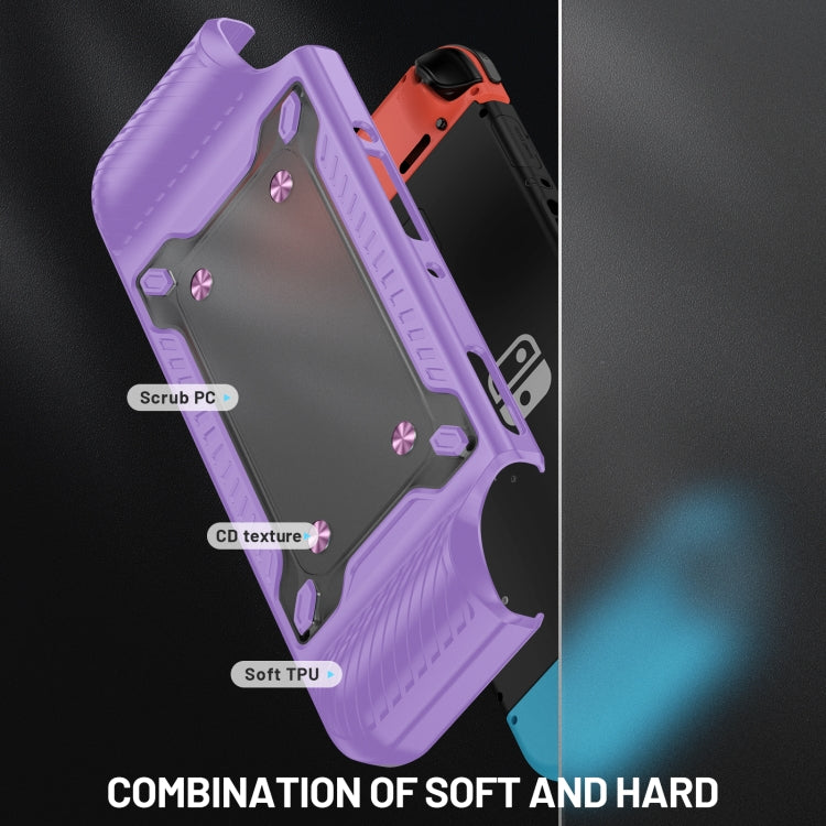 Game Handle Gamepad TPU+PC Protective Case for Switch OLED(Lilac) - Cases by buy2fix | Online Shopping UK | buy2fix