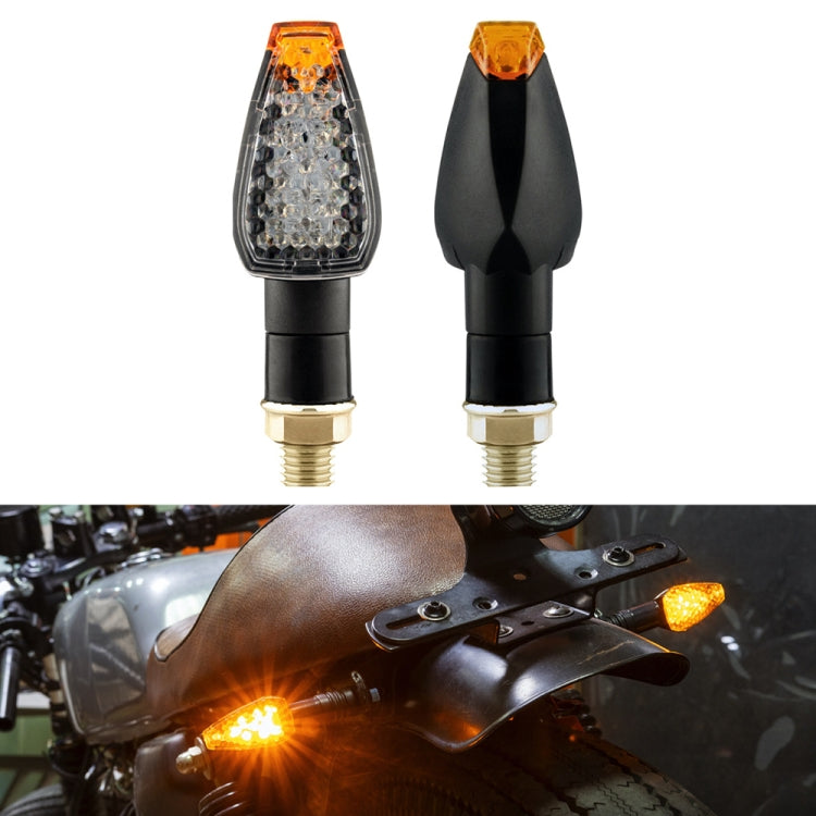 2 PCS KC025 Motorcycle 14LED Turn Signal Light(Black Shell + Transparent Black Lenses) - In Car by buy2fix | Online Shopping UK | buy2fix