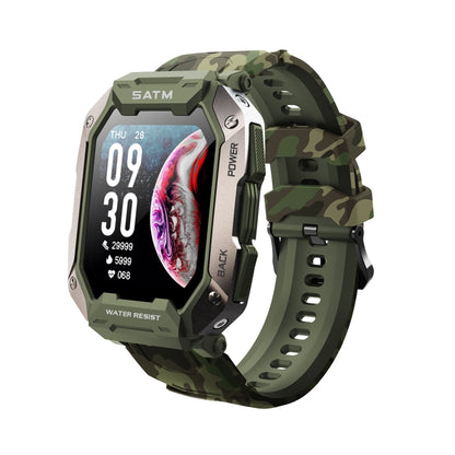 C20 1.71 inch TFT HD Screen Smart Watch, Support Heart Rate Monitoring/Blood Oxygen Monitoring(Green Camouflage) - Smart Wear by buy2fix | Online Shopping UK | buy2fix