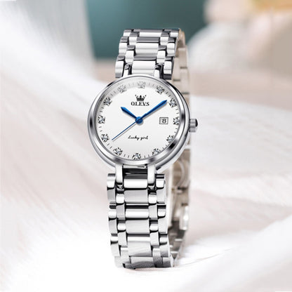 OLEVS 5575 Exquisite Dial Waterproof Ladies Quartz Watch(Roman Dial) - Metal Strap Watches by OLEVS | Online Shopping UK | buy2fix