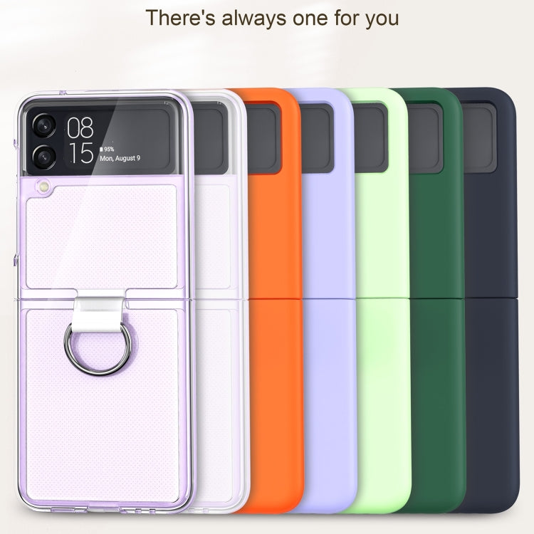 For Samsung Galaxy Z Flip4 5G PC PVC Ring Phone Case(Dark Green) - Samsung Accessories by buy2fix | Online Shopping UK | buy2fix