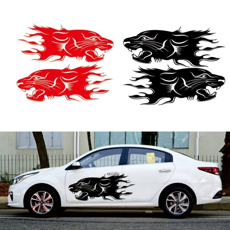 2 PCS/Set D-417 Lion Pattern Car Modified Decorative Sticker(White) - In Car by buy2fix | Online Shopping UK | buy2fix