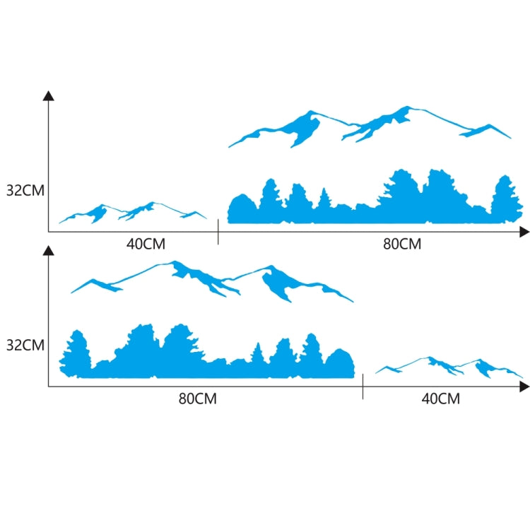 2 PCS/Set D-684 Mountain Totem Pattern Car Modified Decorative Sticker(Blue) - In Car by buy2fix | Online Shopping UK | buy2fix