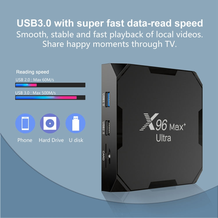 X96 Max+ Ultra 4GB+64GB Amlogic S905X4 8K Smart TV BOX Android 11.0 Media Player, Plug Type:UK Plug - Consumer Electronics by buy2fix | Online Shopping UK | buy2fix