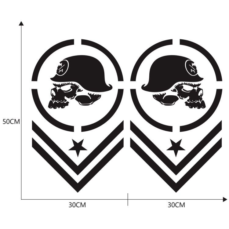 2 PCS/Set D-739 Skull Pattern Car Modified Decorative Sticker(Black) - In Car by buy2fix | Online Shopping UK | buy2fix