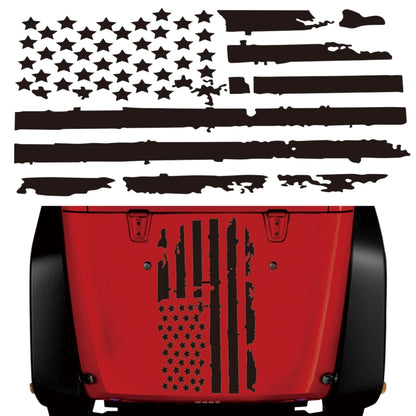 D-778 American Flag Pattern Car Modified Decorative Sticker(Black) - In Car by buy2fix | Online Shopping UK | buy2fix