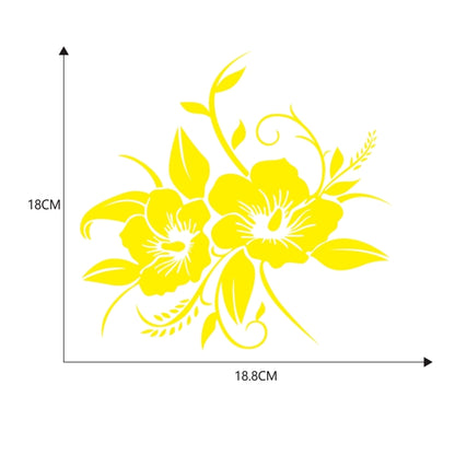 D-798 Flowers Bloom Pattern Car Modified Decorative Sticker(Yellow) - In Car by buy2fix | Online Shopping UK | buy2fix