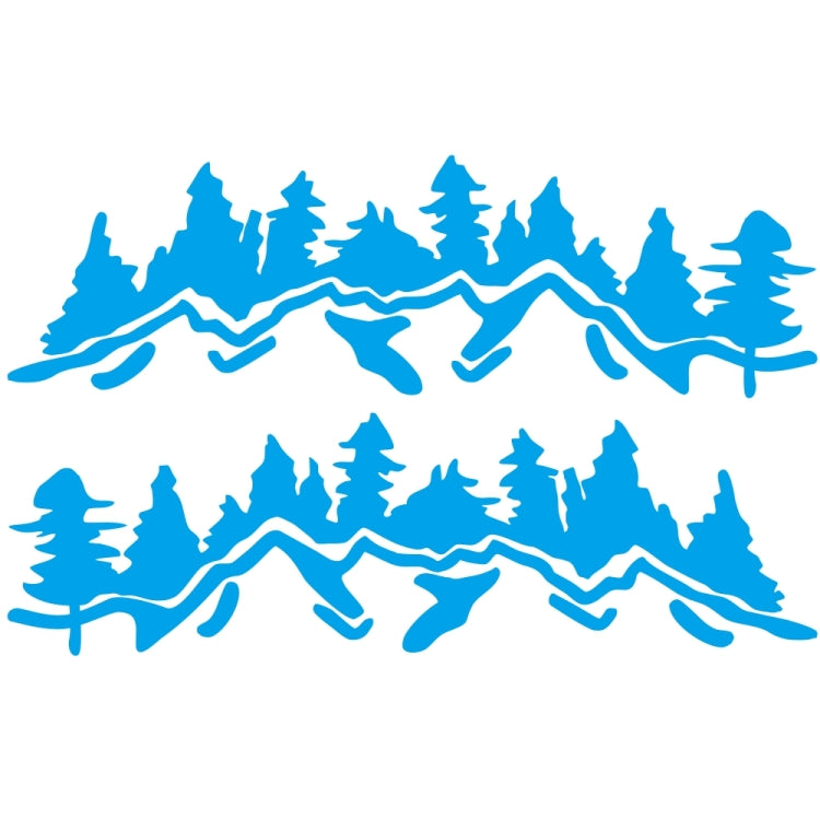 2 PCS/Set D-924 Mountain Woods Pattern Car Modified Decorative Sticker(Blue) - In Car by buy2fix | Online Shopping UK | buy2fix