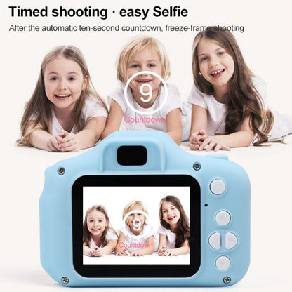 X2S 2.0 Inch LCD Screen Mini Children Camera Digital Camera, Resolution:HD Single Camera 1300W+ 32G Memory Card + Card Reader + Cartoon Stickers(Blue) - Consumer Electronics by buy2fix | Online Shopping UK | buy2fix