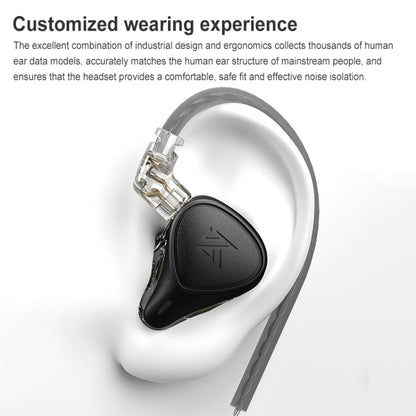 KZ-ZEX PRO 1.2m Electrostatic Coil Iron Hybrid In-Ear Headphones, Style:Without Microphone(Black) - In Ear Wired Earphone by KZ | Online Shopping UK | buy2fix