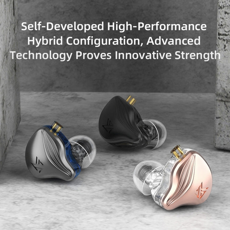 KZ-ZEX 1.2m Electrostatic Dynamic In-Ear Sports Music Headphones, Style:Without Microphone(Rose Gold) - In Ear Wired Earphone by KZ | Online Shopping UK | buy2fix