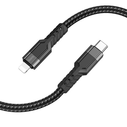 hoco U110 20W USB-C / Type-C to 8 Pin PD Charging Data Cable，Length：1.2m(Black) - 2 in 1 Cable by hoco | Online Shopping UK | buy2fix