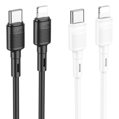 hoco X83 20W USB-C / Type-C to 8 Pin Victory PD Charging Data Cable，Length：1m(Black) - 2 in 1 Cable by hoco | Online Shopping UK | buy2fix