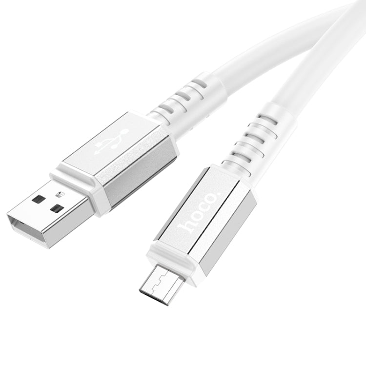 hoco X85 2.4A USB to Micro USB Strength Charging Data Cable，Length：1m(White) -  by hoco | Online Shopping UK | buy2fix