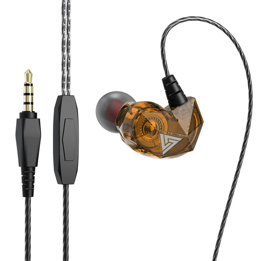 QKZ AK2 Sports In-ear Wired HiFi Sound Heavy Bass 3.5mm Earphone with Mic(Yellow) - In Ear Wired Earphone by QKZ | Online Shopping UK | buy2fix
