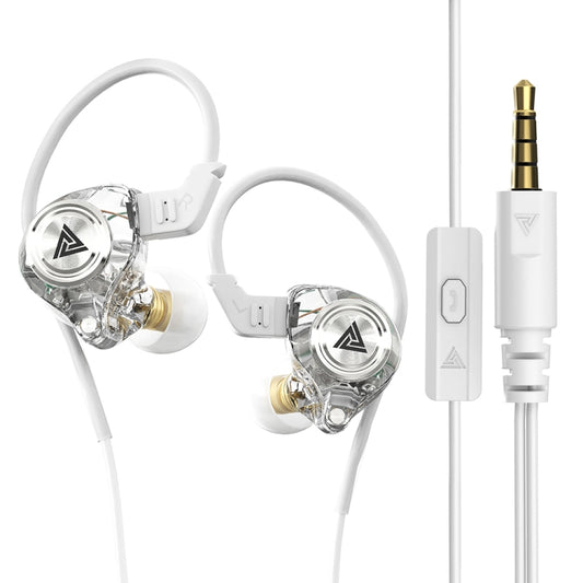 QKZ AK3 FiLe In-ear Subwoofer Wire-controlled Earphone with Mic(White) - In Ear Wired Earphone by QKZ | Online Shopping UK | buy2fix