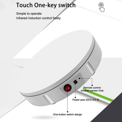 30cm Charging Rotating Display Stand Video Shooting Turntable, Load: 100kg, Power Plug:AU Plug(White) - Camera Accessories by buy2fix | Online Shopping UK | buy2fix