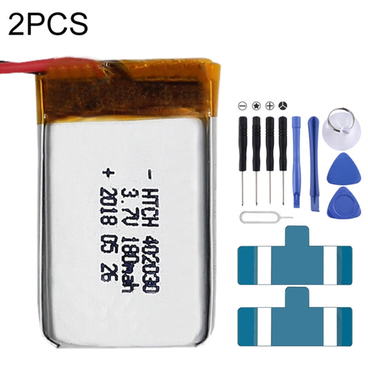 2pcs 402030 180mAh Li-Polymer Battery Replacement - Others by buy2fix | Online Shopping UK | buy2fix