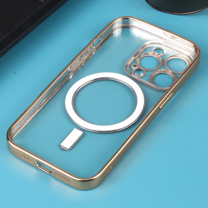 For iPhone 12 Pro Max MagSafe Electroplating Straight TPU Phone Case(Gold) - Apple Accessories by buy2fix | Online Shopping UK | buy2fix