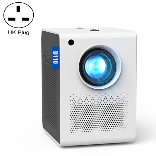 D110 180 ANSI Lumens Mini LED+LCD Smartphone Wireless Screen Mirroring Projector, Plug Type:UK Plug(White) - Consumer Electronics by buy2fix | Online Shopping UK | buy2fix
