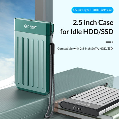 ORICO M25C3-GR 2.5 inch USB3.1 Gen1 Type-C Hard Drive Enclosure(Green) - External Hard Drives by ORICO | Online Shopping UK | buy2fix